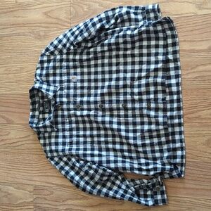 Carhartt plaid flannel button-down shirt rugged flex loose fit women's XXL